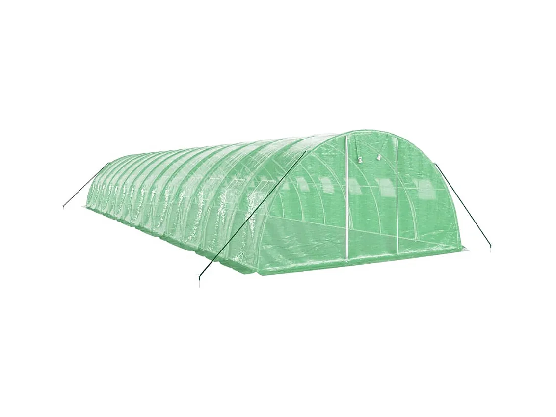 Serra tenda riparo piante fiori ortaggi con struttura in acciaio 56 m² 14 x 4 x 2 m verde 02_0044608