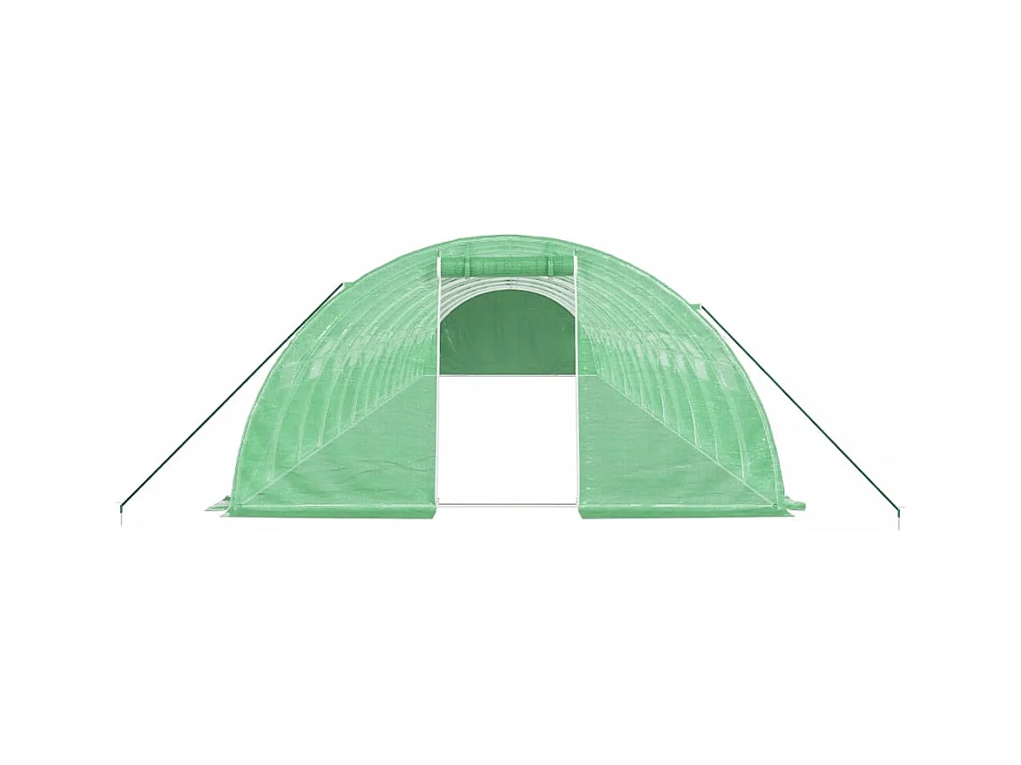Serra tenda riparo piante fiori ortaggi con struttura in acciaio 56 m² 14 x 4 x 2 m verde 02_0044608
