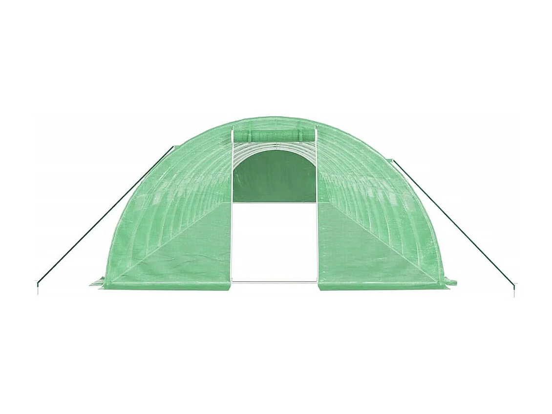Serra tenda riparo piante fiori ortaggi con struttura in acciaio 56 m² 14 x 4 x 2 m verde 02_0044608