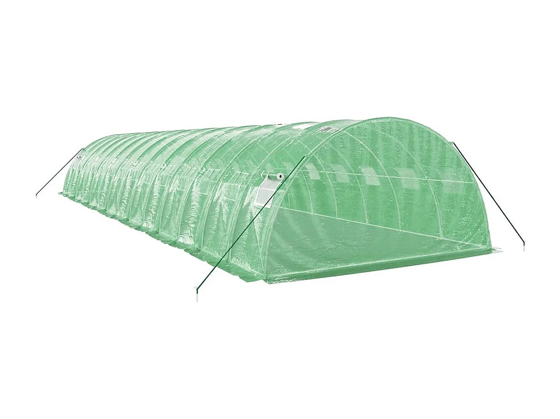 Serra tenda riparo piante fiori ortaggi con struttura in acciaio 56 m² 14 x 4 x 2 m verde 02_0044608