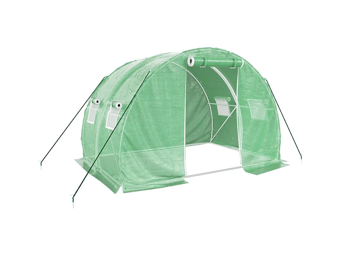 Serra tenda riparo piante fiori ortaggi con struttura in acciaio 6 m² 3 x 2 x 2 m verde 02_0044610