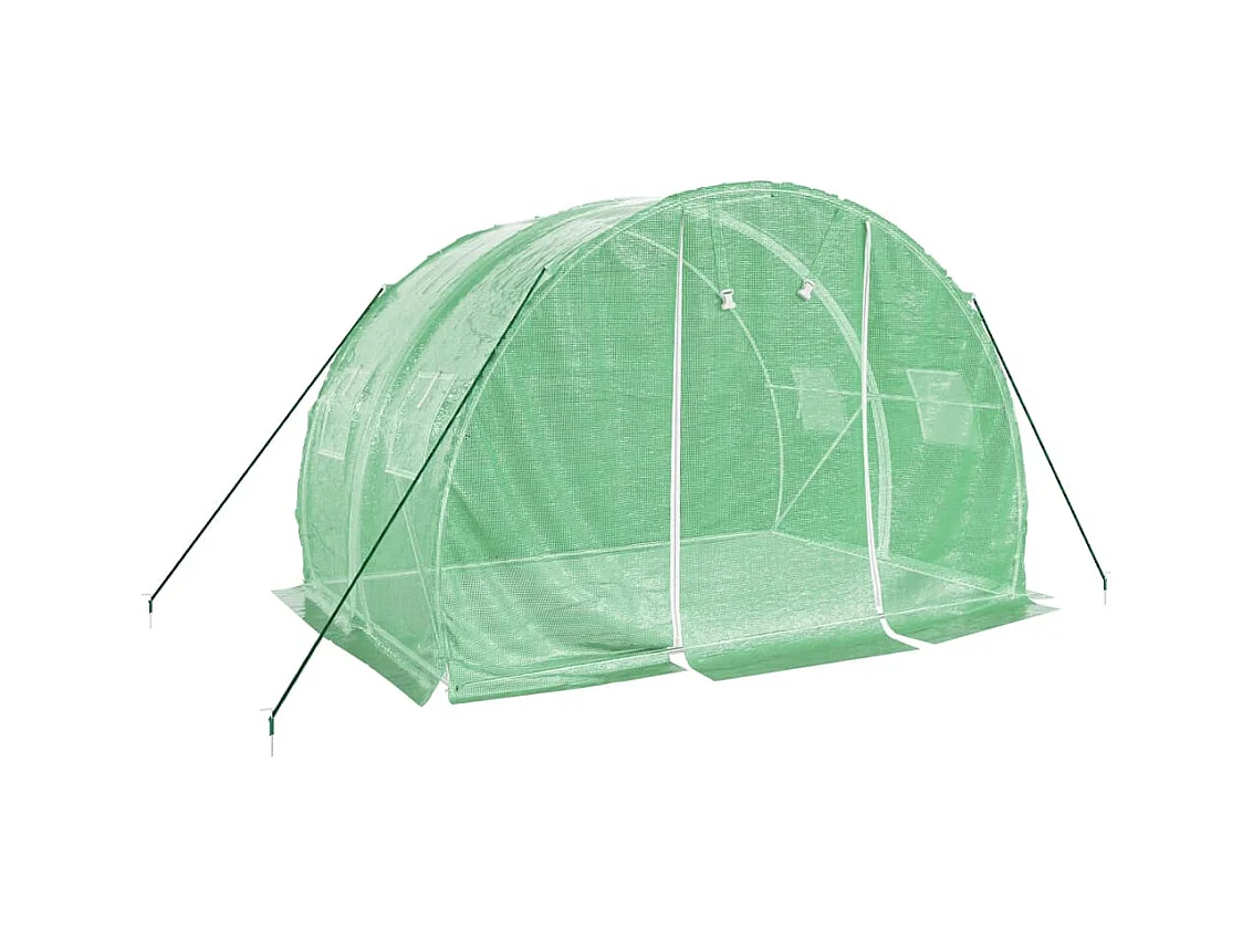 Serra tenda riparo piante fiori ortaggi con struttura in acciaio 6 m² 3 x 2 x 2 m verde 02_0044610
