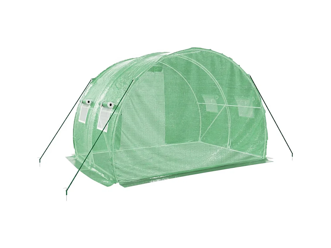 Serra tenda riparo piante fiori ortaggi con struttura in acciaio 6 m² 3 x 2 x 2 m verde 02_0044610
