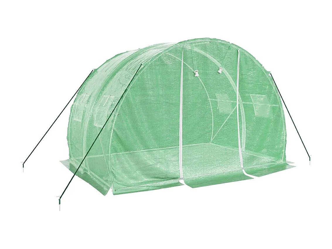 Tenda de estufa abrigo para plantas flores vegetais com estrutura de aço 6 m² 3 x 2 x 2 m verde 02_0044610