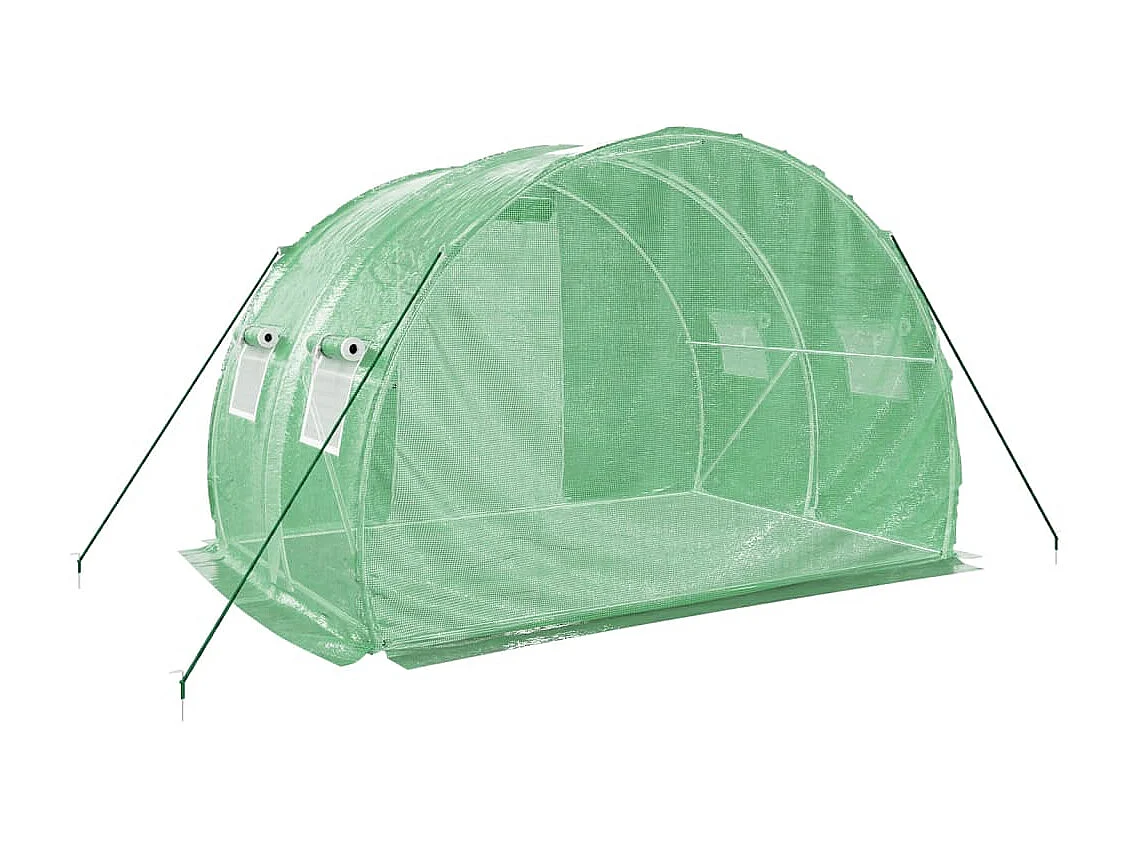 Tenda de estufa abrigo para plantas flores vegetais com estrutura de aço 6 m² 3 x 2 x 2 m verde 02_0044610