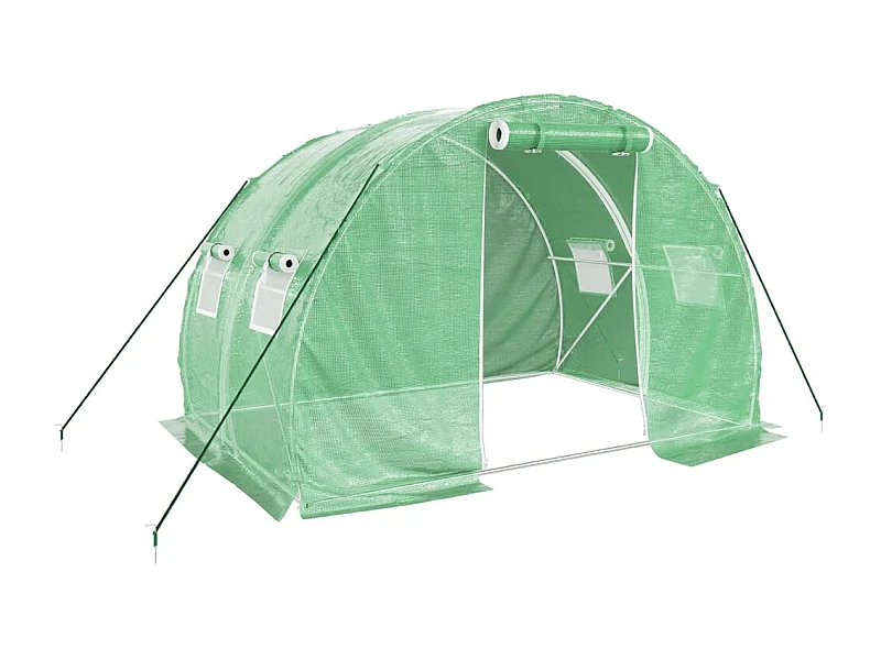 Tenda de estufa abrigo para plantas flores vegetais com estrutura de aço 6 m² 3 x 2 x 2 m verde 02_0044610