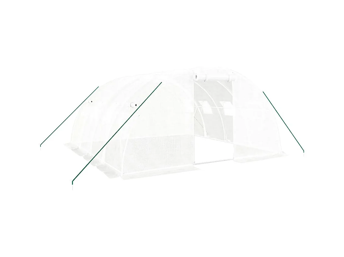 Serra tenda riparo piante fiori ortaggi con struttura in acciaio 16 m² 4 x 4 x 2 m bianca 02_0044549