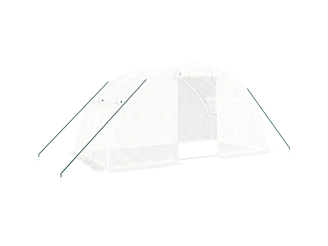 Serra tenda riparo piante fiori ortaggi con struttura in acciaio 8 m² 4 x 2 x 2 m bianco 02_0044629