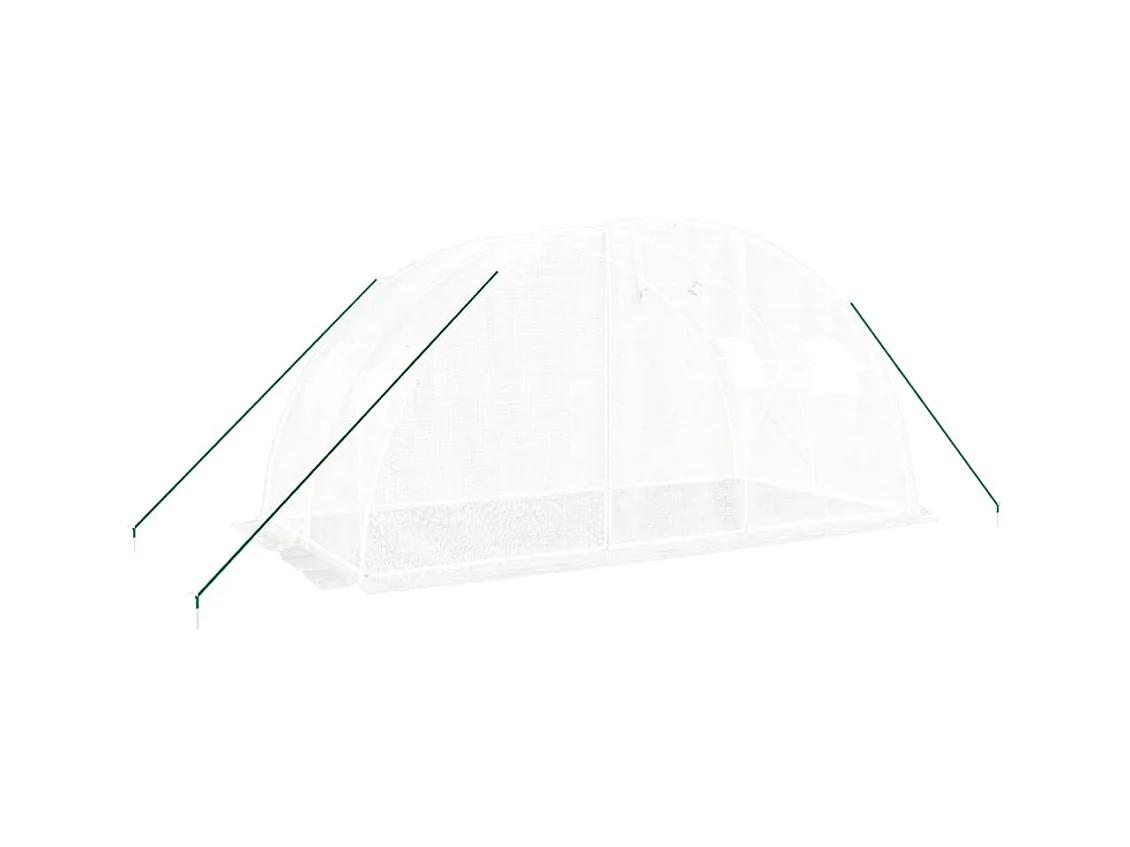 Serra tenda riparo piante fiori ortaggi con struttura in acciaio 8 m² 4 x 2 x 2 m bianco 02_0044629