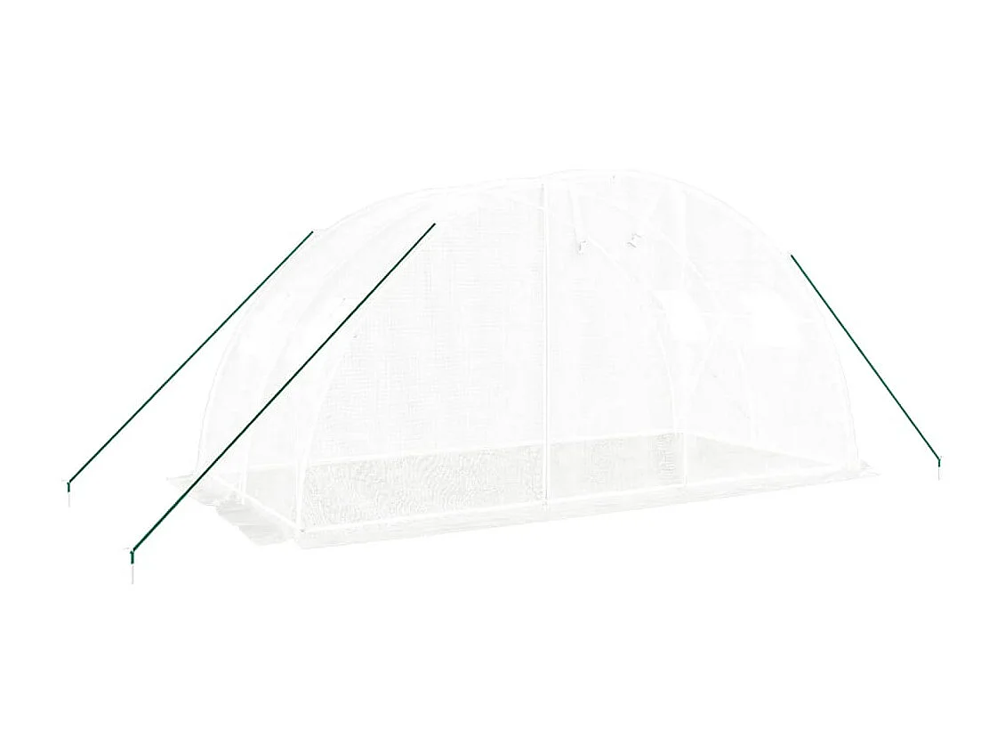 Serra tenda riparo piante fiori ortaggi con struttura in acciaio 8 m² 4 x 2 x 2 m bianco 02_0044629