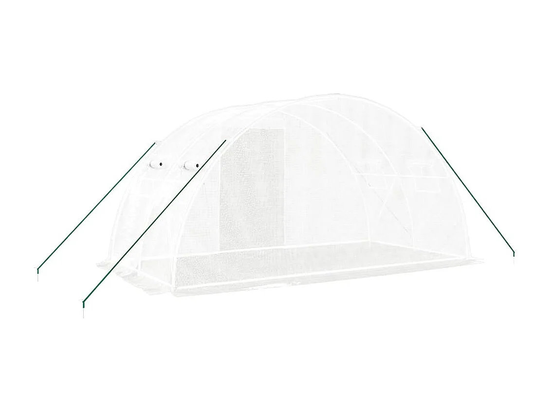 Serra tenda riparo piante fiori ortaggi con struttura in acciaio 8 m² 4 x 2 x 2 m bianco 02_0044629