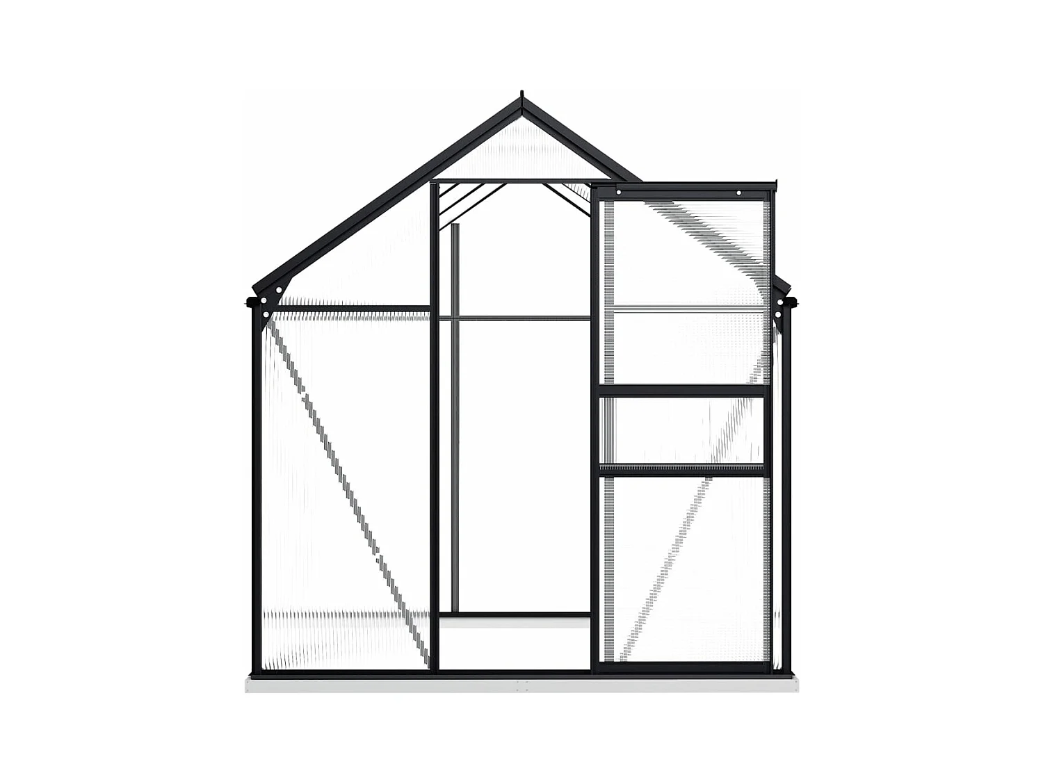 Serra tenda riparo piante fiori ortaggi con telaio di base in alluminio 361 m² antracite 02_0044509