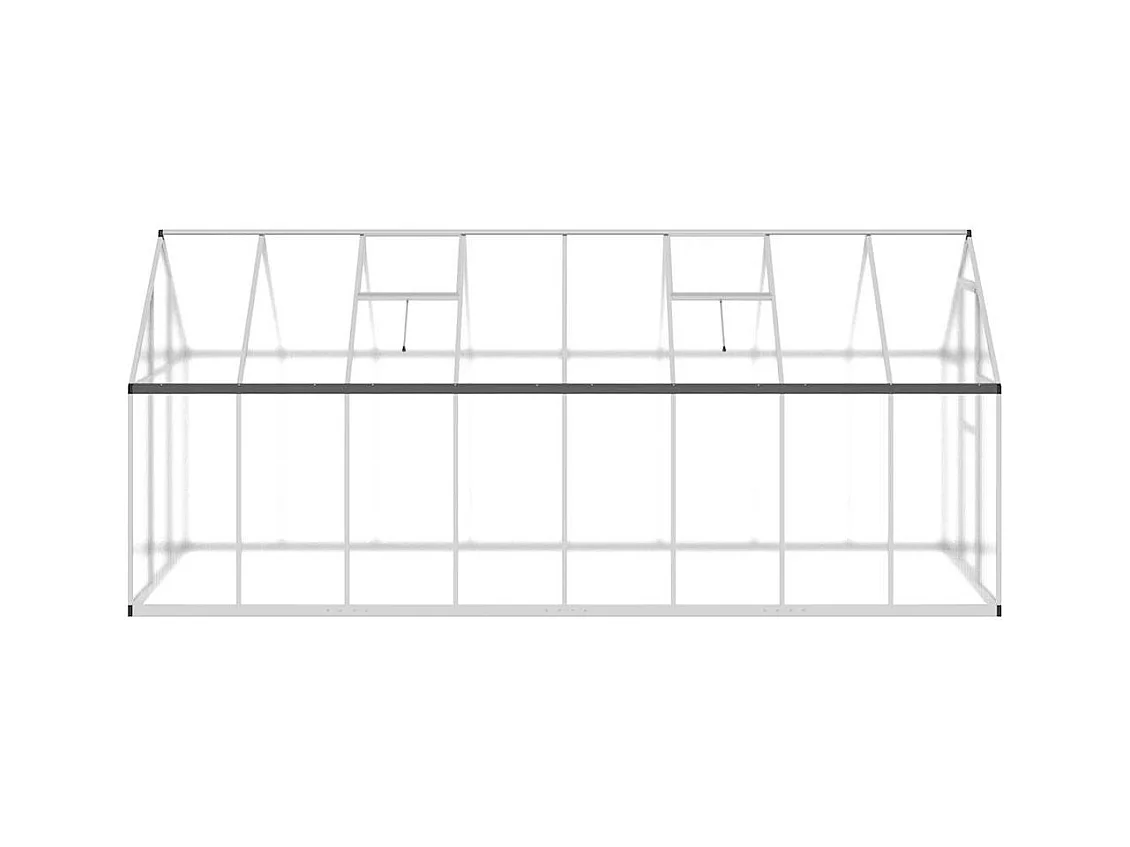 Invernadero de carpa para plantas flores y verduras con estructura de base plateada 445 x 169 x 195 cm aluminio Plata 02_0044525