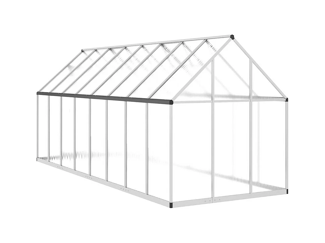 Invernadero de carpa para plantas flores y verduras con estructura de base plateada 445 x 169 x 195 cm aluminio Plata 02_0044525