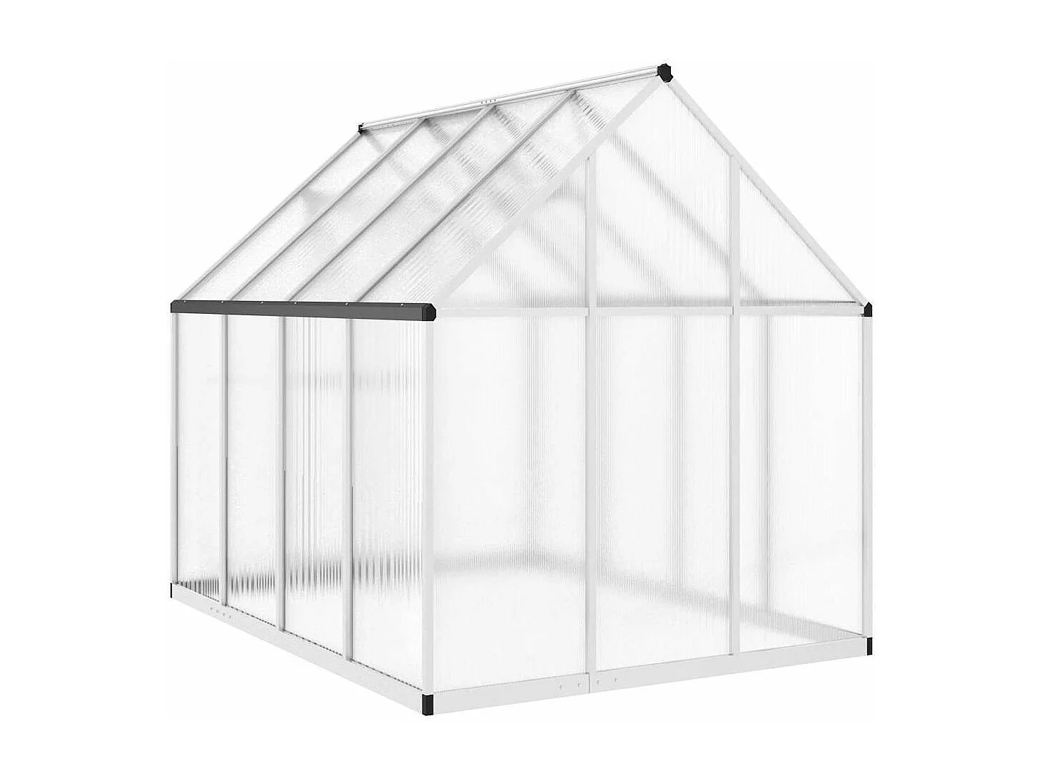 Serra tenda riparo piante fiori ortaggi con base telaio argento 224 x 169 x 195 cm alluminio argento 02_0044521