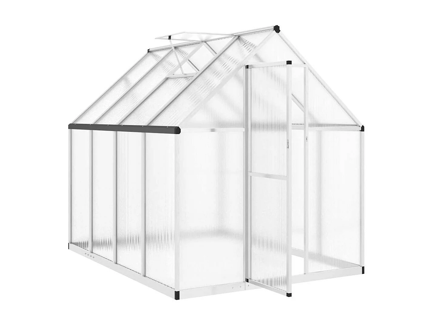 Serra tenda riparo piante fiori ortaggi con base telaio argento 224 x 169 x 195 cm alluminio argento 02_0044521