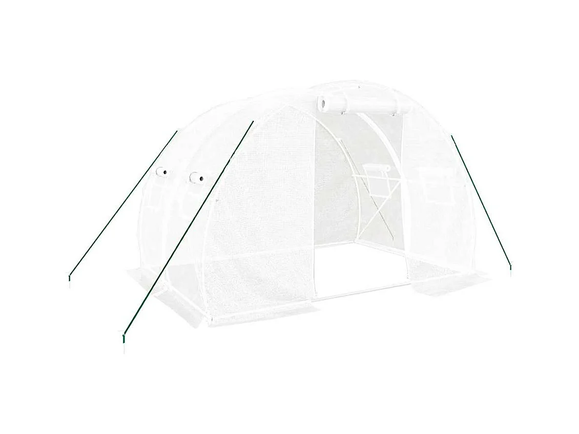 Invernadero de carpa para plantas flores y verduras con estructura de acero 6 m² 3 x 2 x 2 m color blanco 02_0044609