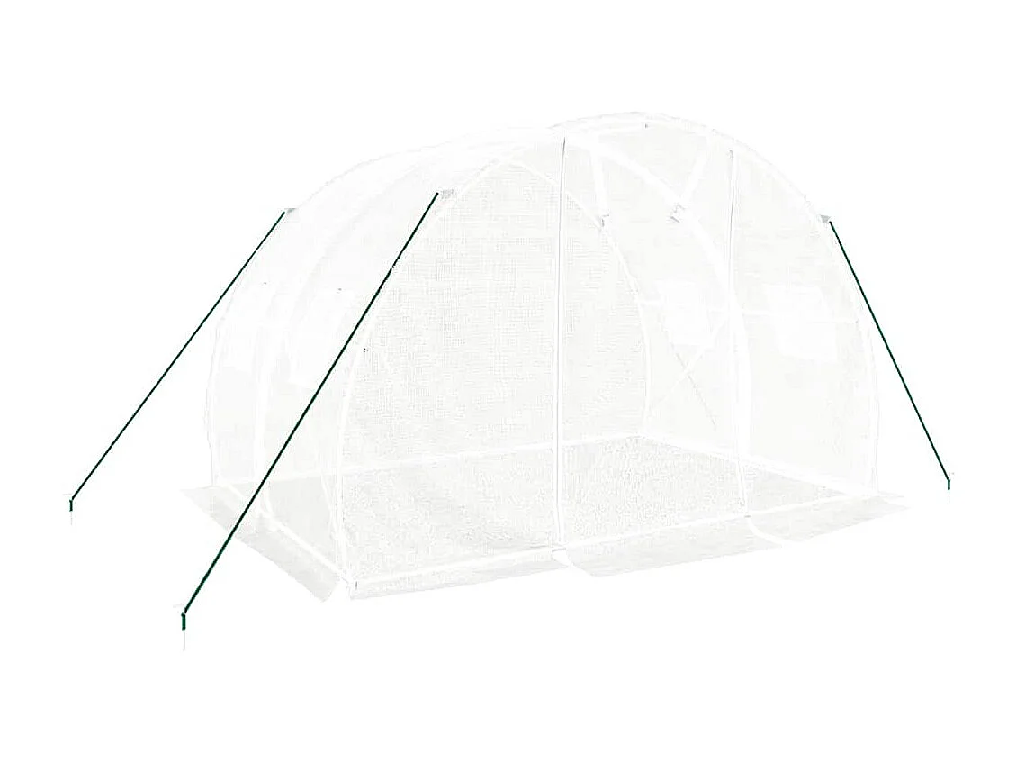 Tenda de estufa abrigo para plantas flores vegetais com estrutura de aço 6 m² 3 x 2 x 2 m branco 02_0044609