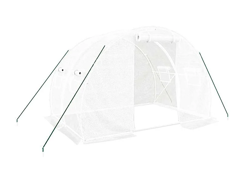 Tenda de estufa abrigo para plantas flores vegetais com estrutura de aço 6 m² 3 x 2 x 2 m branco 02_0044609