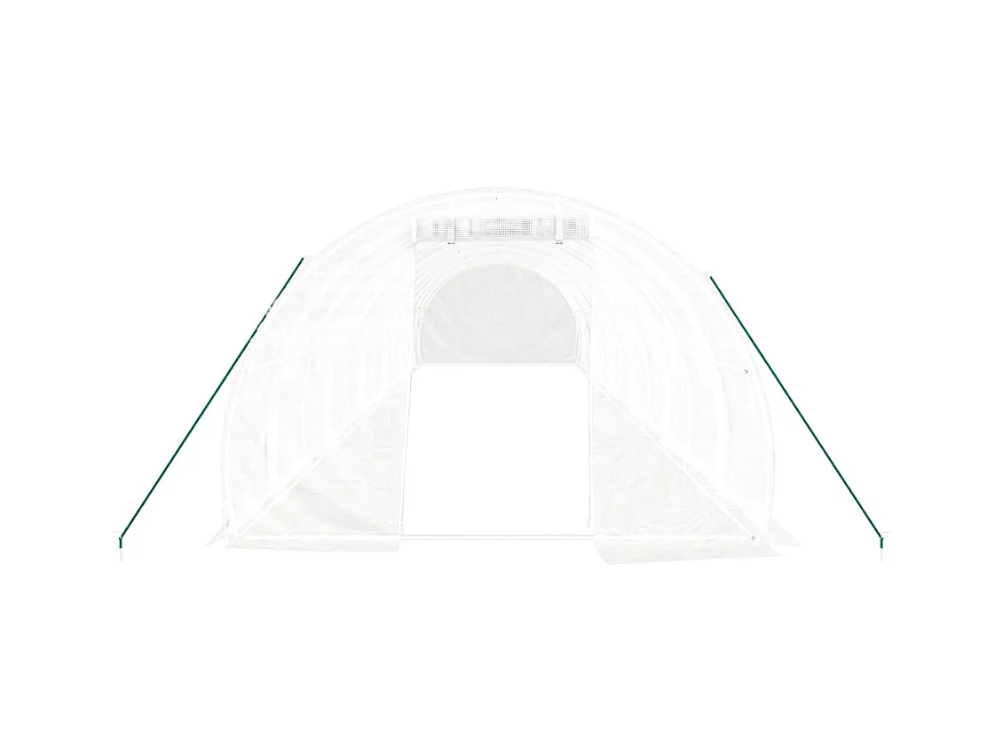 Serra tenda riparo piante fiori ortaggi con struttura in acciaio 36 m² 12 x 3 x 2 m bianco 02_0044577