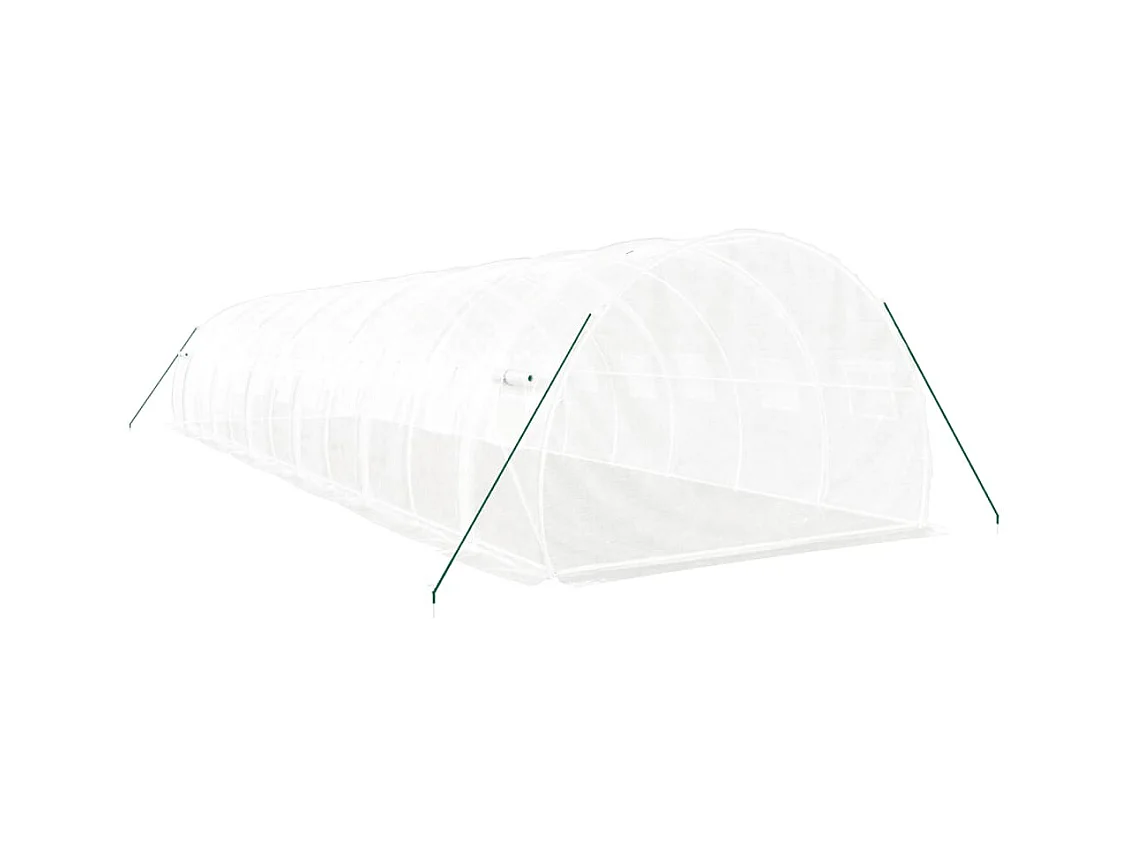 Serra tenda riparo piante fiori ortaggi con struttura in acciaio 36 m² 12 x 3 x 2 m bianco 02_0044577