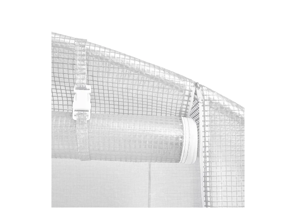 Serra tenda riparo piante fiori ortaggi con struttura in acciaio 36 m² 12 x 3 x 2 m bianco 02_0044577
