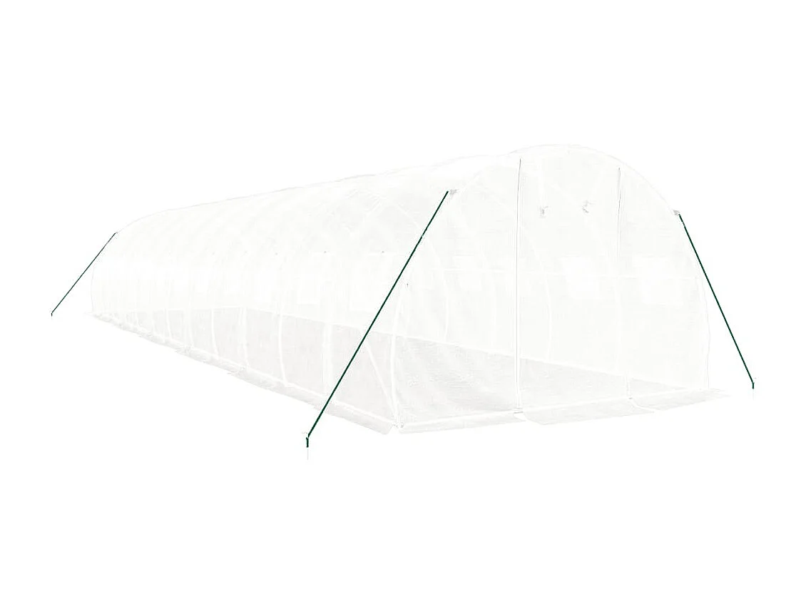 Tenda de estufa abrigo para plantas flores vegetais com estrutura de aço 36 m² 12 x 3 x 2 m branco 02_0044577