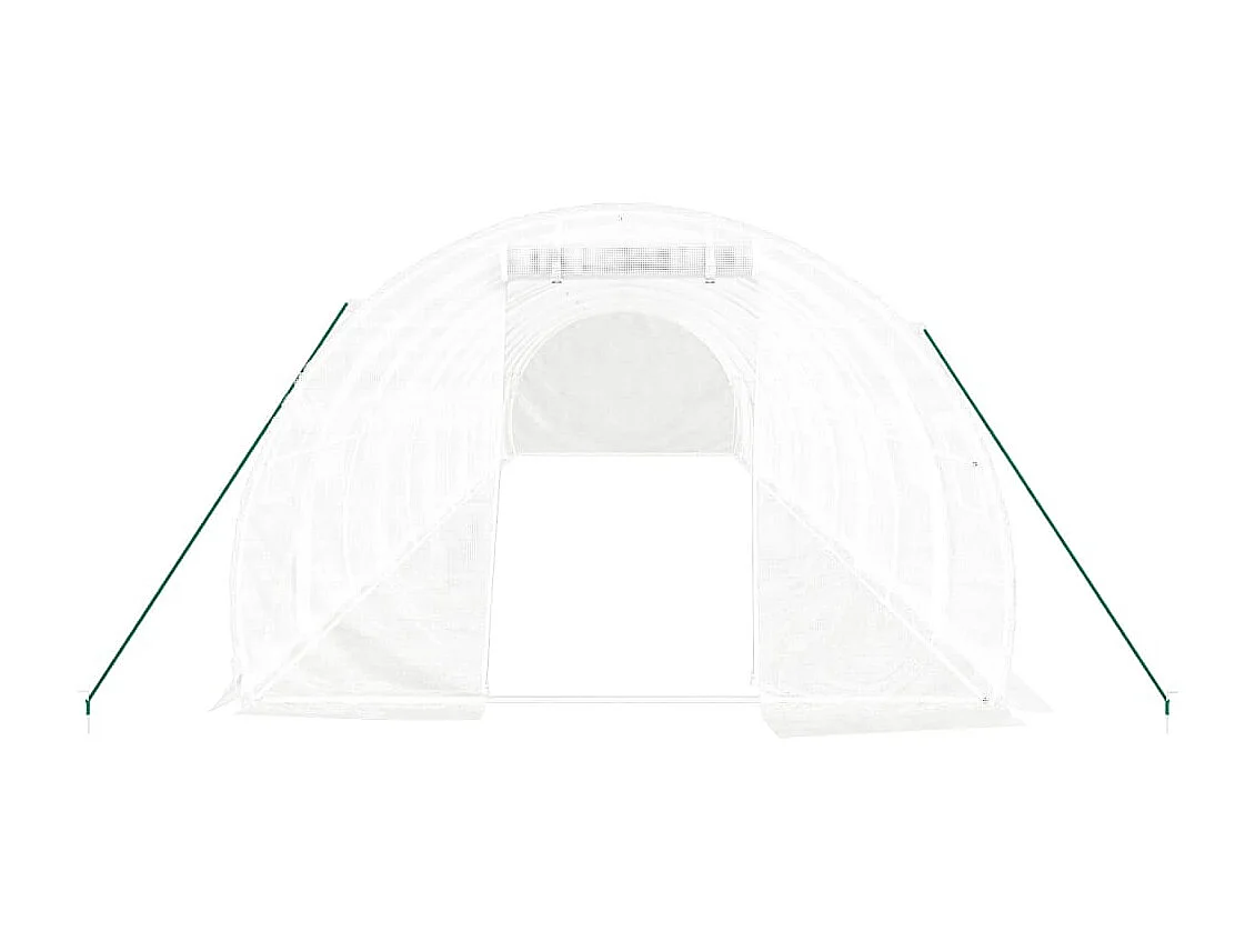Tenda de estufa abrigo para plantas flores vegetais com estrutura de aço 36 m² 12 x 3 x 2 m branco 02_0044577