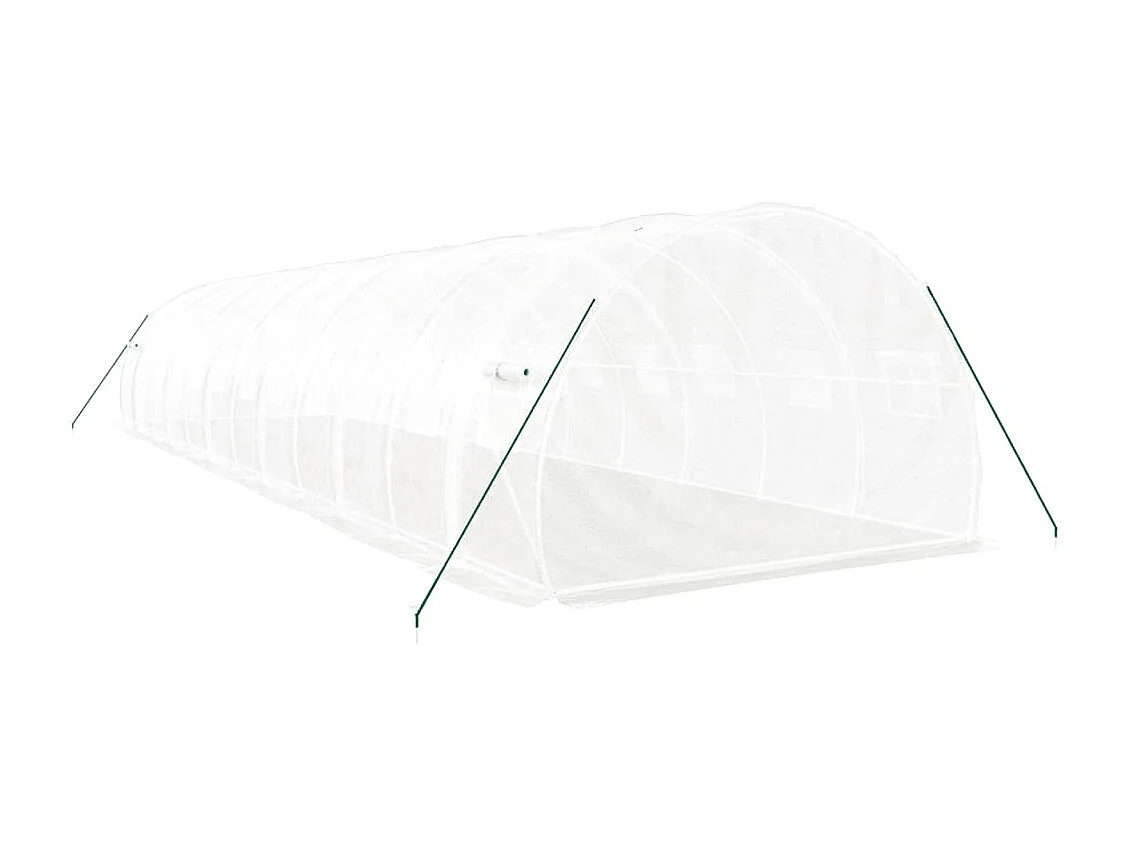 Tenda de estufa abrigo para plantas flores vegetais com estrutura de aço 36 m² 12 x 3 x 2 m branco 02_0044577
