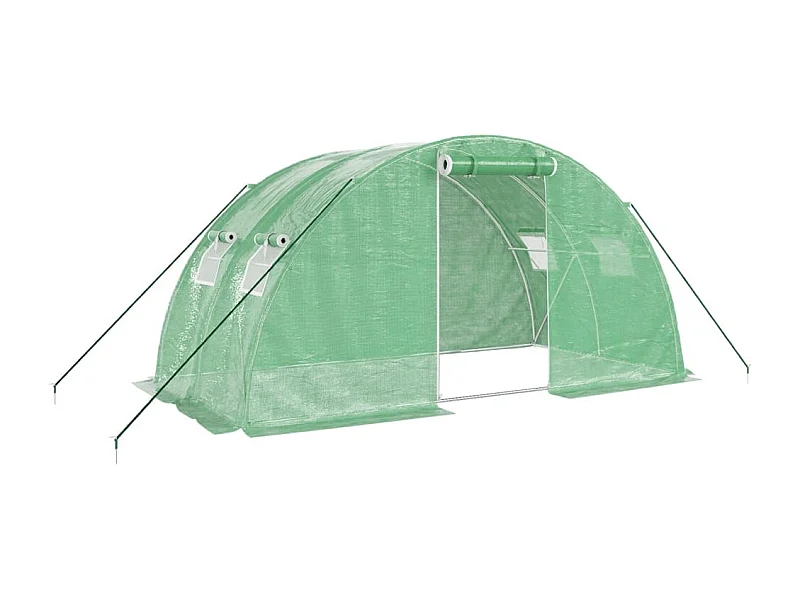 Serra tenda riparo piante fiori ortaggi con struttura in acciaio 8 m² 4 x 2 x 2 m verde 02_0044632