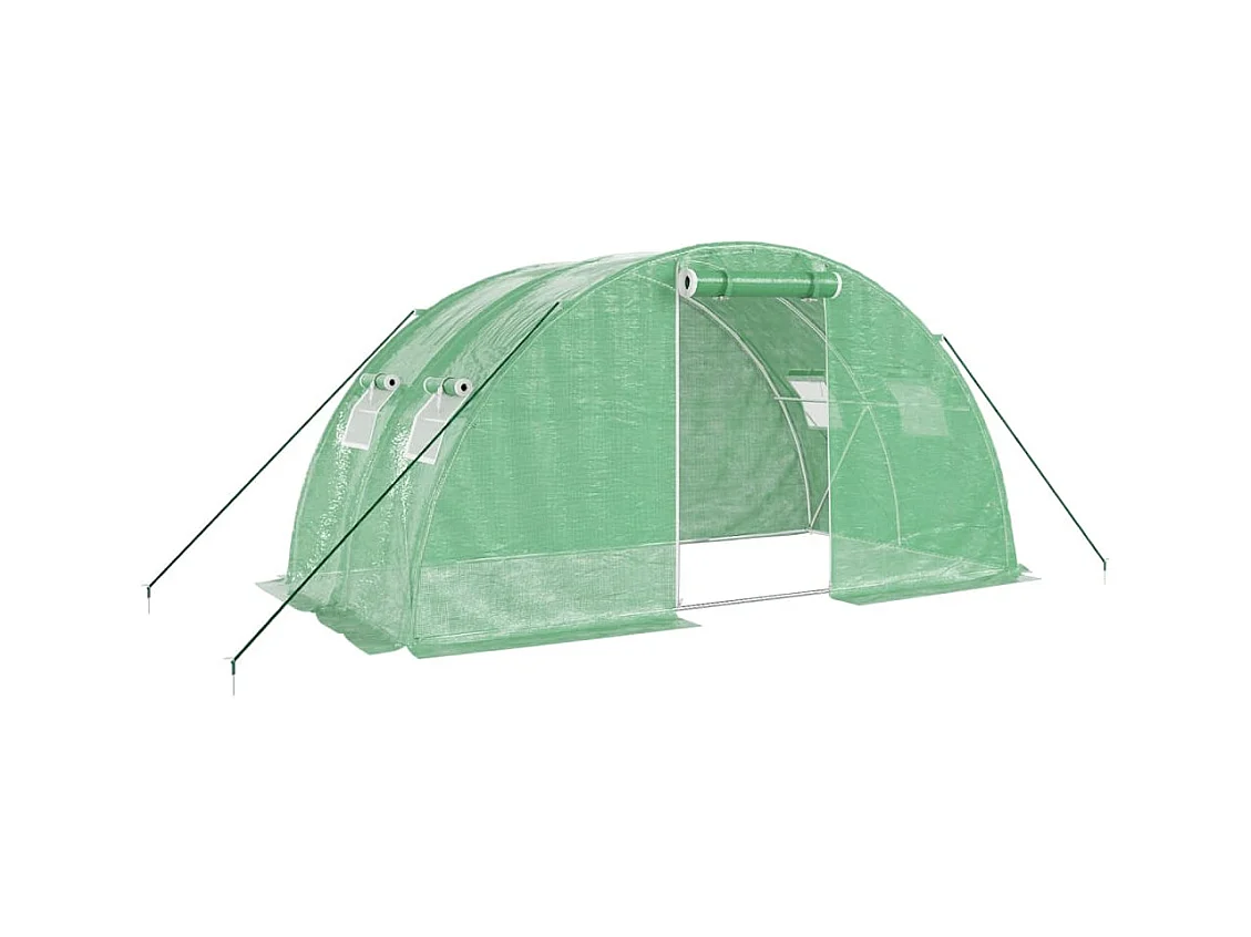 Serra tenda riparo piante fiori ortaggi con struttura in acciaio 8 m² 4 x 2 x 2 m verde 02_0044632