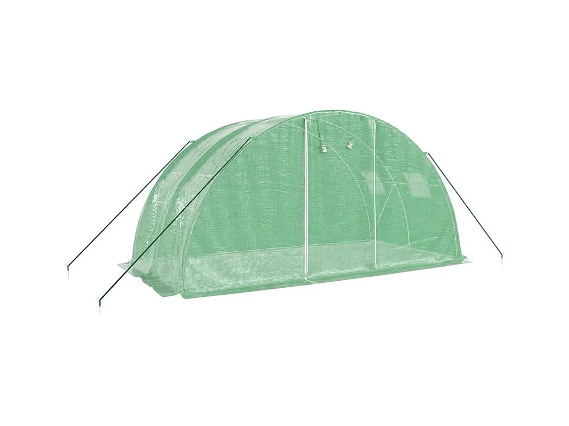Serra tenda riparo piante fiori ortaggi con struttura in acciaio 8 m² 4 x 2 x 2 m verde 02_0044632