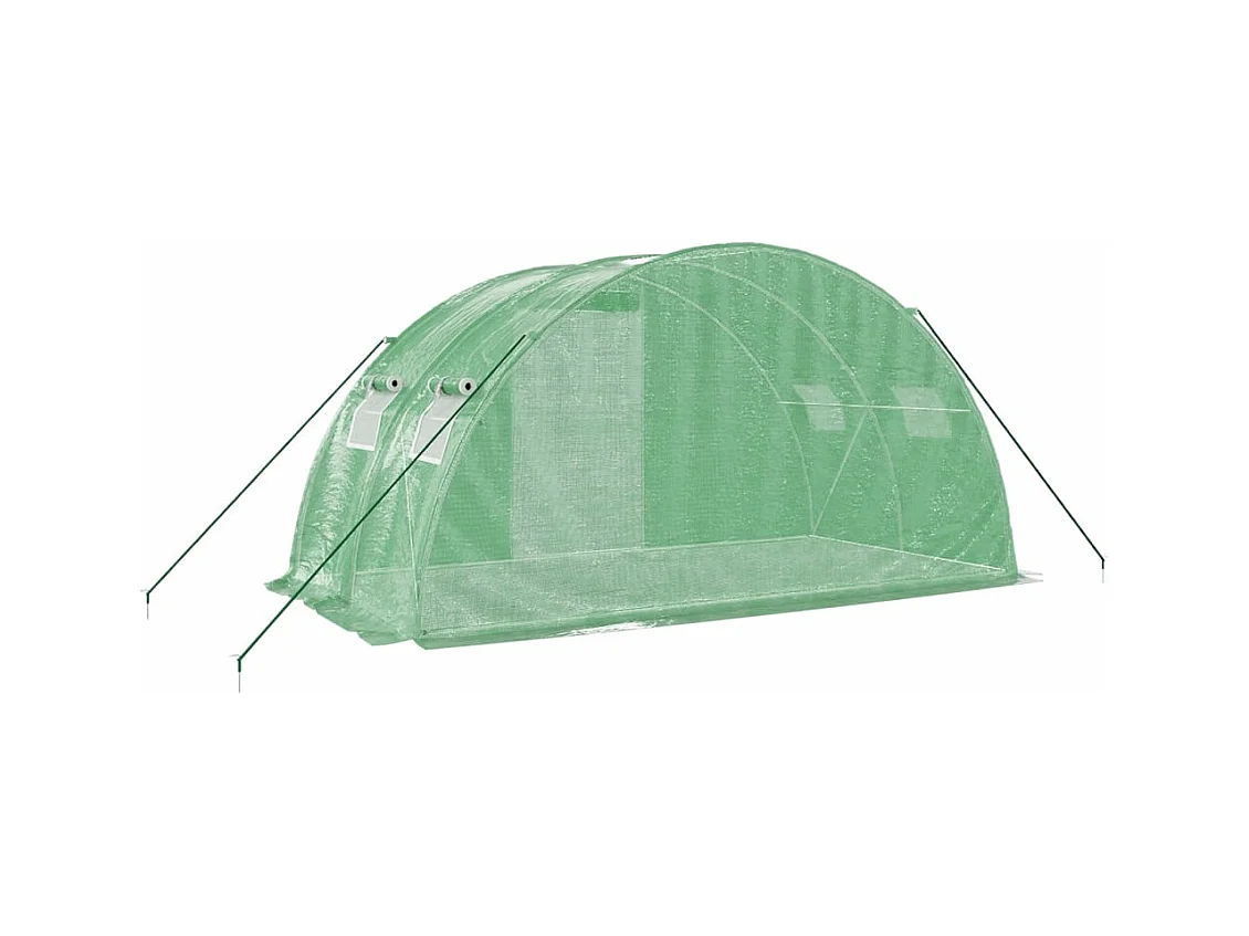 Serra tenda riparo piante fiori ortaggi con struttura in acciaio 8 m² 4 x 2 x 2 m verde 02_0044632