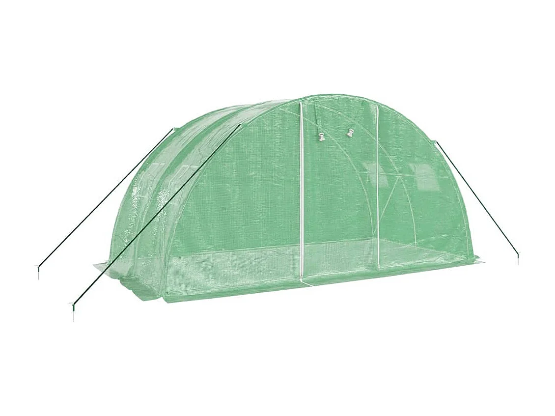 Tenda de estufa abrigo para plantas flores vegetais com estrutura de aço 8 m² 4 x 2 x 2 m verde 02_0044632