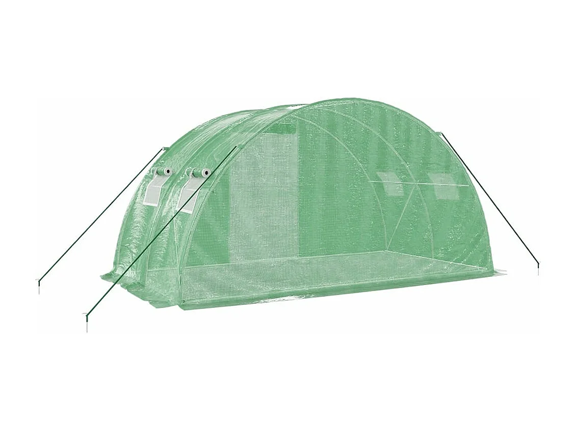 Tenda de estufa abrigo para plantas flores vegetais com estrutura de aço 8 m² 4 x 2 x 2 m verde 02_0044632