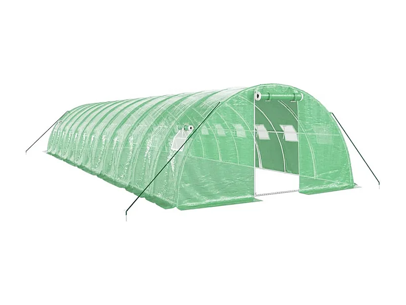Serra tenda riparo piante fiori ortaggi con struttura in acciaio 48 m² 12 x 4 x 2 m verde 02_0044596
