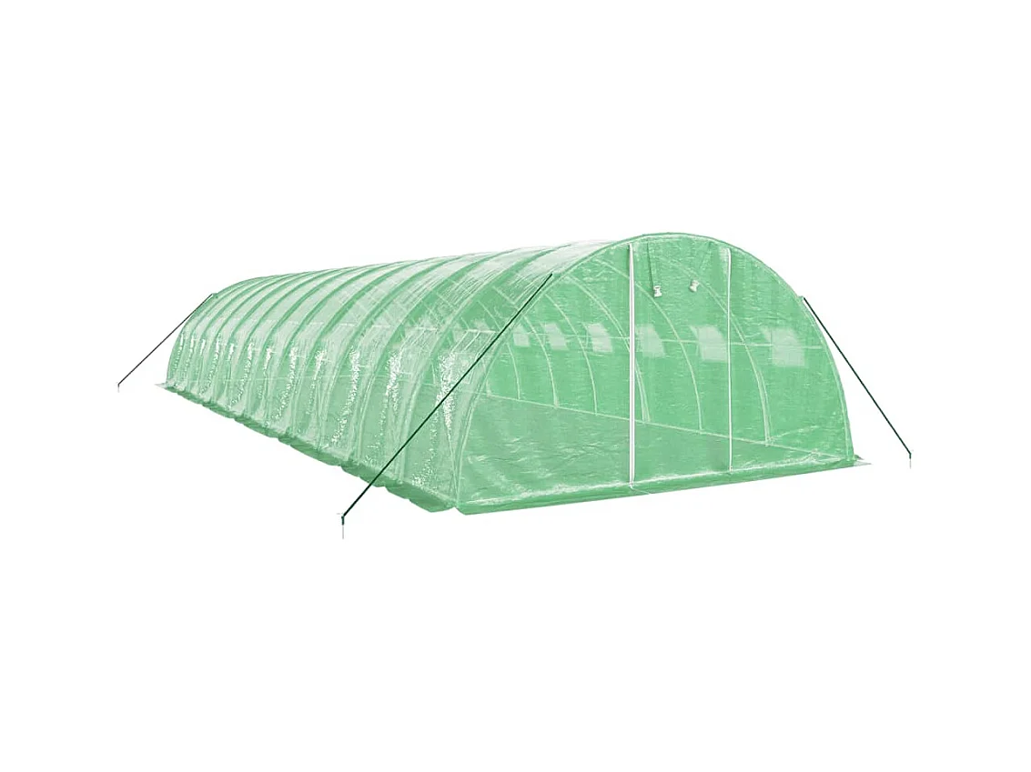 Serra tenda riparo piante fiori ortaggi con struttura in acciaio 48 m² 12 x 4 x 2 m verde 02_0044596
