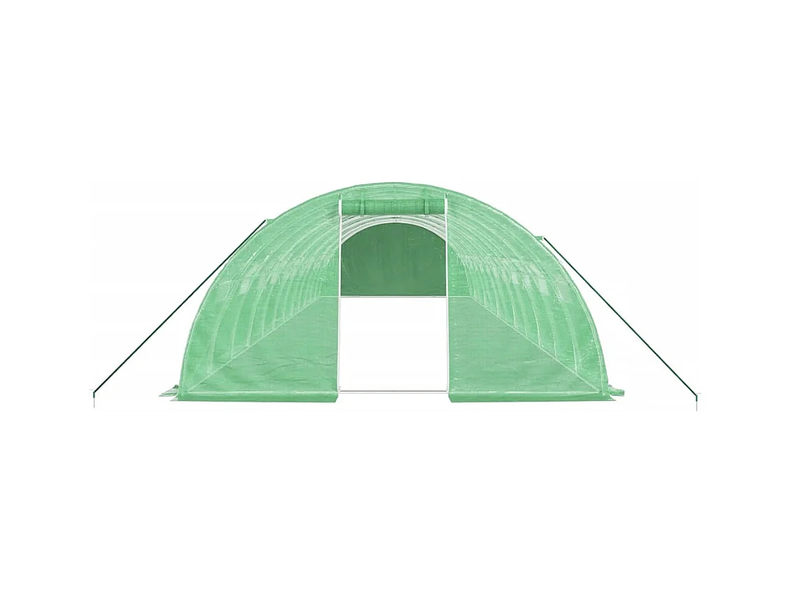 Serra tenda riparo piante fiori ortaggi con struttura in acciaio 48 m² 12 x 4 x 2 m verde 02_0044596