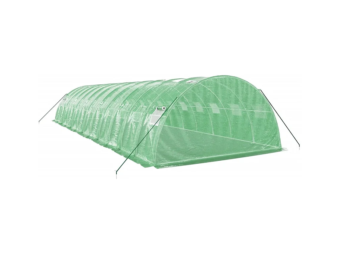 Serra tenda riparo piante fiori ortaggi con struttura in acciaio 48 m² 12 x 4 x 2 m verde 02_0044596