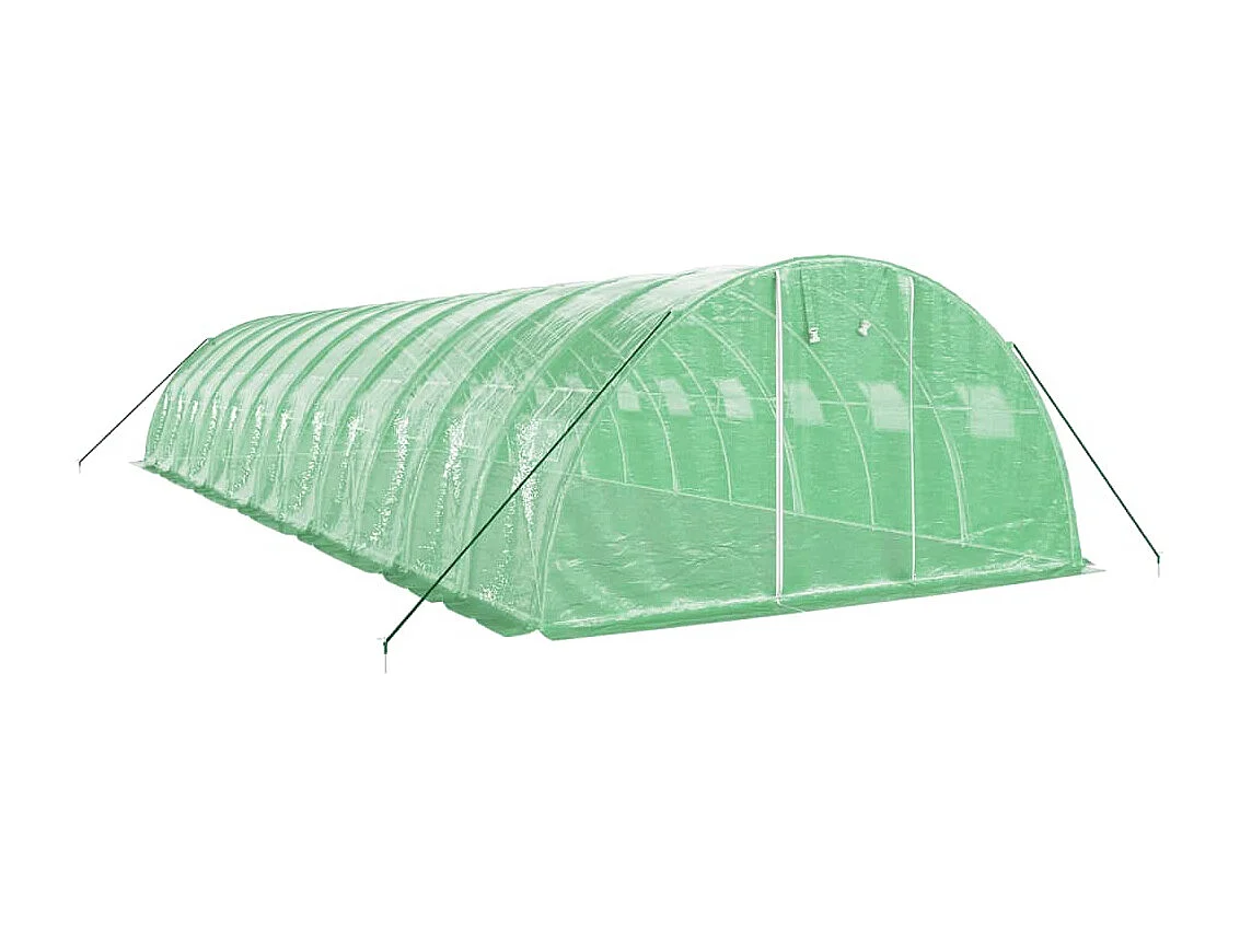 Tenda de estufa abrigo para plantas flores vegetais com estrutura de aço 48 m² 12 x 4 x 2 m verde 02_0044596