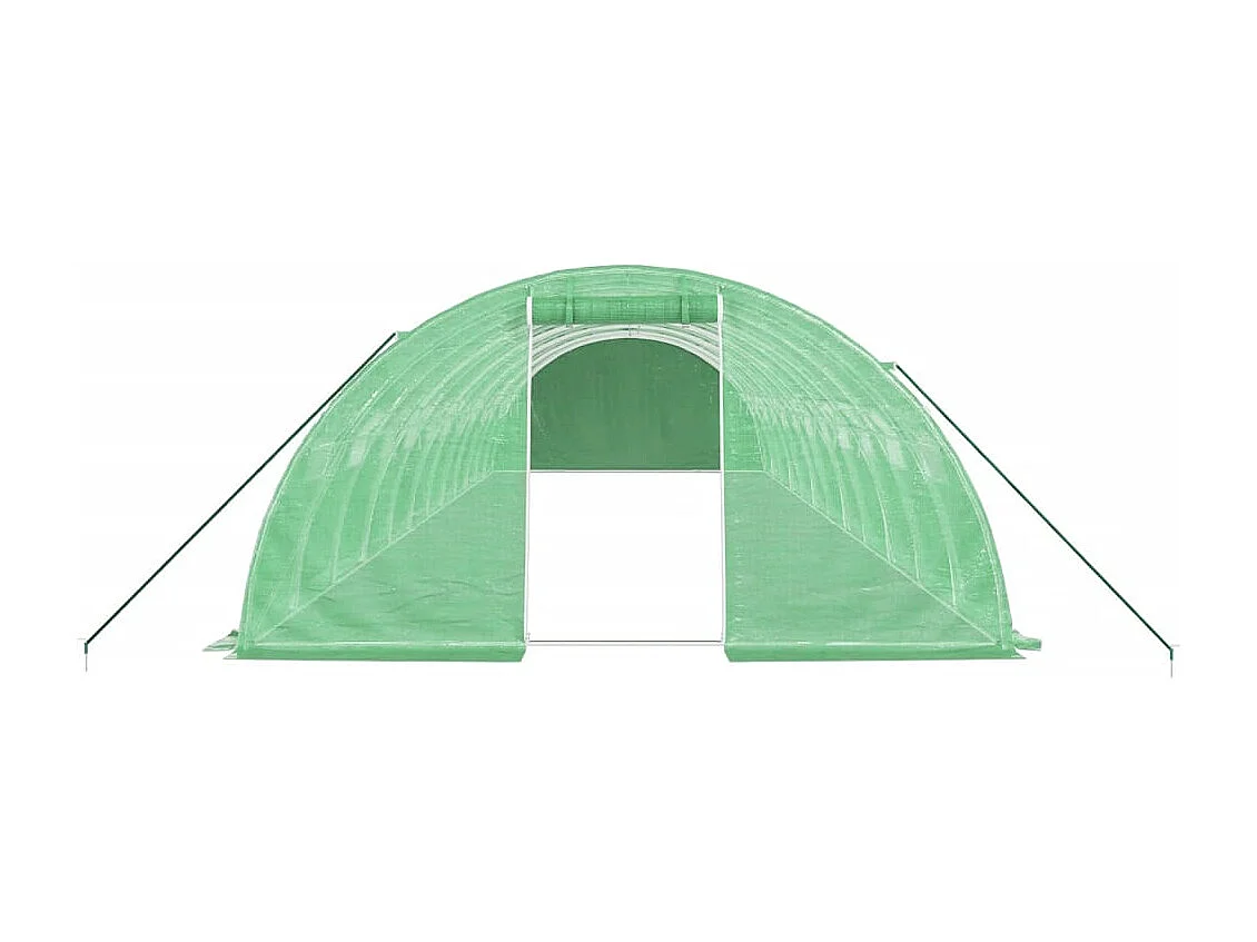 Tenda de estufa abrigo para plantas flores vegetais com estrutura de aço 48 m² 12 x 4 x 2 m verde 02_0044596