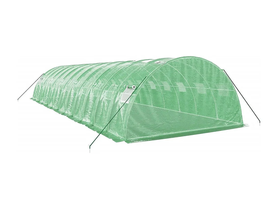 Tenda de estufa abrigo para plantas flores vegetais com estrutura de aço 48 m² 12 x 4 x 2 m verde 02_0044596