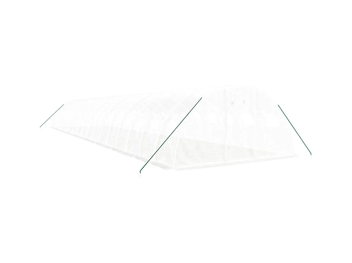 Serra tenda riparo piante fiori ortaggi con struttura in acciaio 72 m² 18 x 4 x 2 m bianco 02_0044625