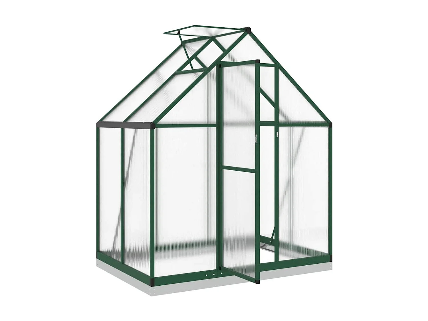 Tenda de estufa abrigo para plantas flores vegetais com estrutura de base 169 x 114 x 202 cm alumínio verde 02_0044487
