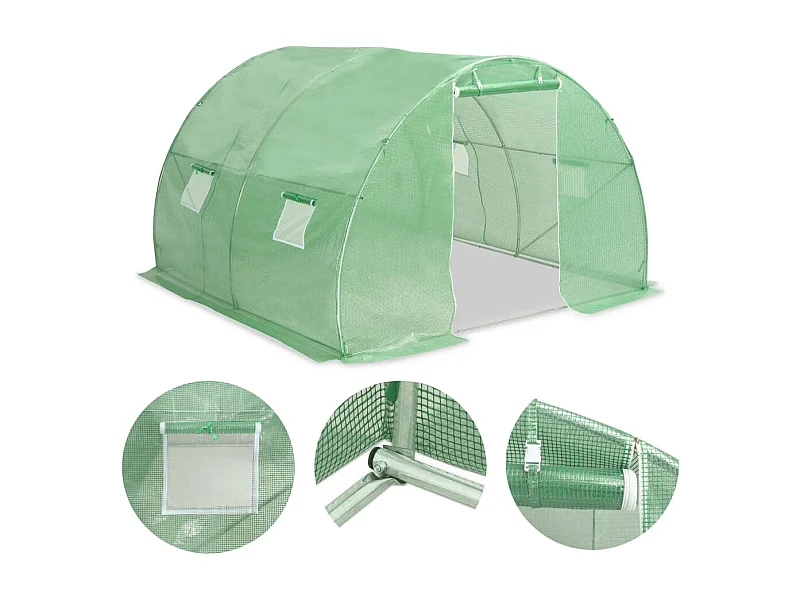 Serra tenda riparo piante fiori ortaggi 9 m² 300 x 300 x 200 cm verde 02_0044456