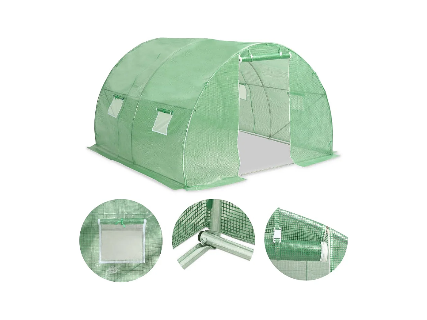 Serra tenda riparo piante fiori ortaggi 9 m² 300 x 300 x 200 cm verde 02_0044456