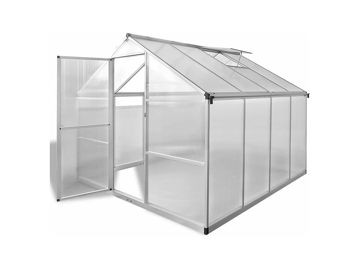 Serra tenda riparo piante fiori ortaggi rinforzata in alluminio con telaio di base 605 m² Trasparente 02_0044661