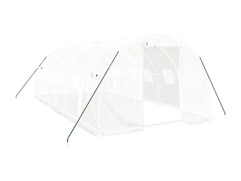 Serra tenda riparo piante fiori ortaggi con struttura in acciaio 18 m² 6 x 3 x 2 m bianca 02_0044553
