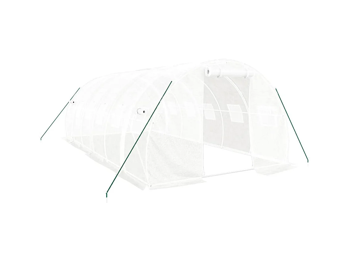 Serra tenda riparo piante fiori ortaggi con struttura in acciaio 18 m² 6 x 3 x 2 m bianca 02_0044553