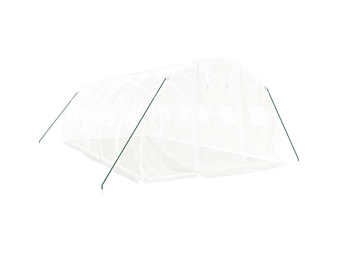 Serra tenda riparo piante fiori ortaggi con struttura in acciaio 18 m² 6 x 3 x 2 m bianca 02_0044553